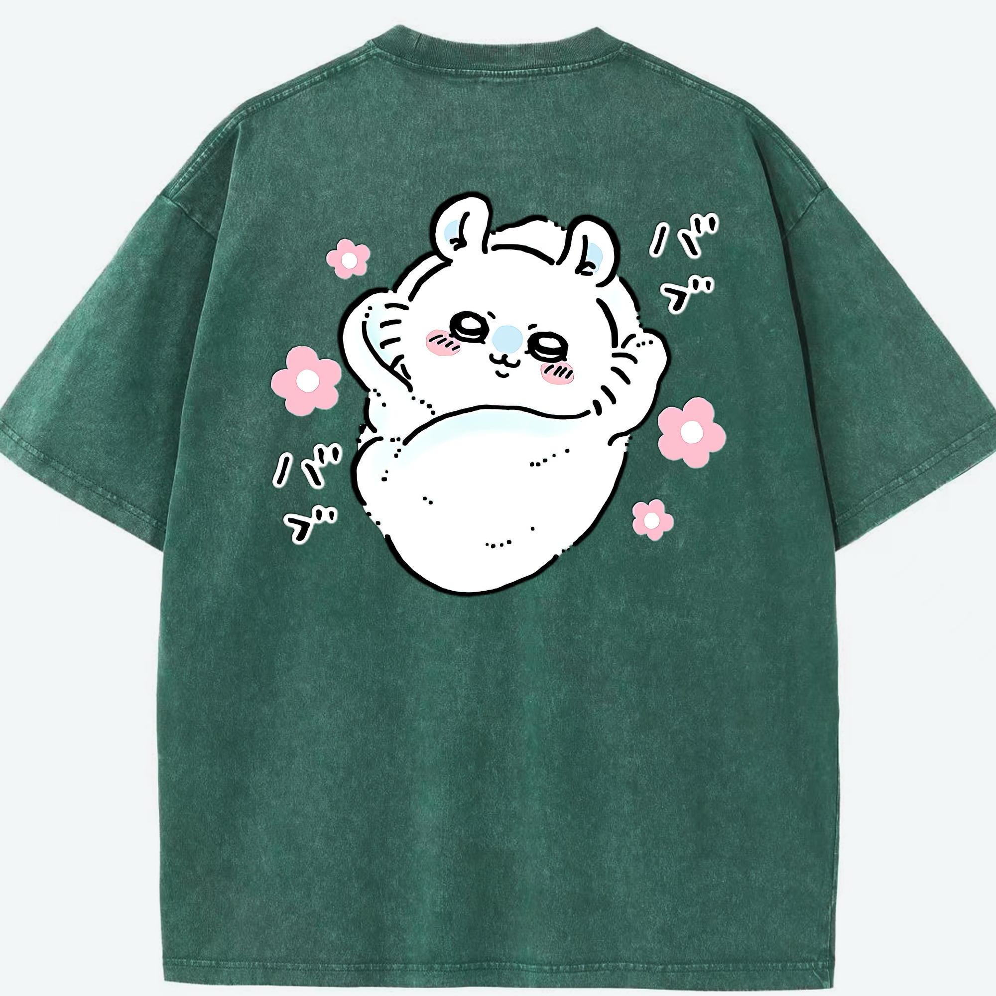 （画像用） ちいかわ モモンガ Chii-kawa Momonga 綿100% ヴィンテージ風 半袖Tシャツ（背面プリント）